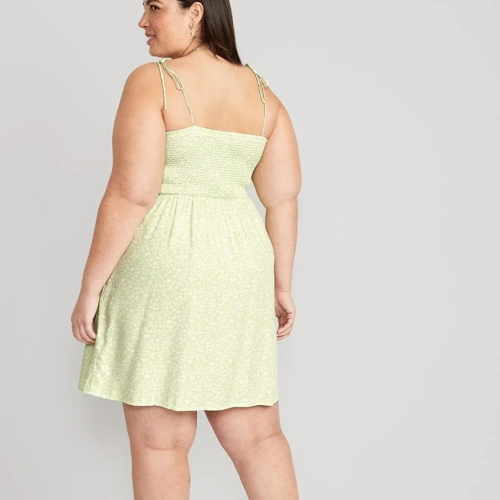 NWT Old Navy Fit & Flare Tie-Strap Floral Mini Dress for Women - Picture 7 of 7